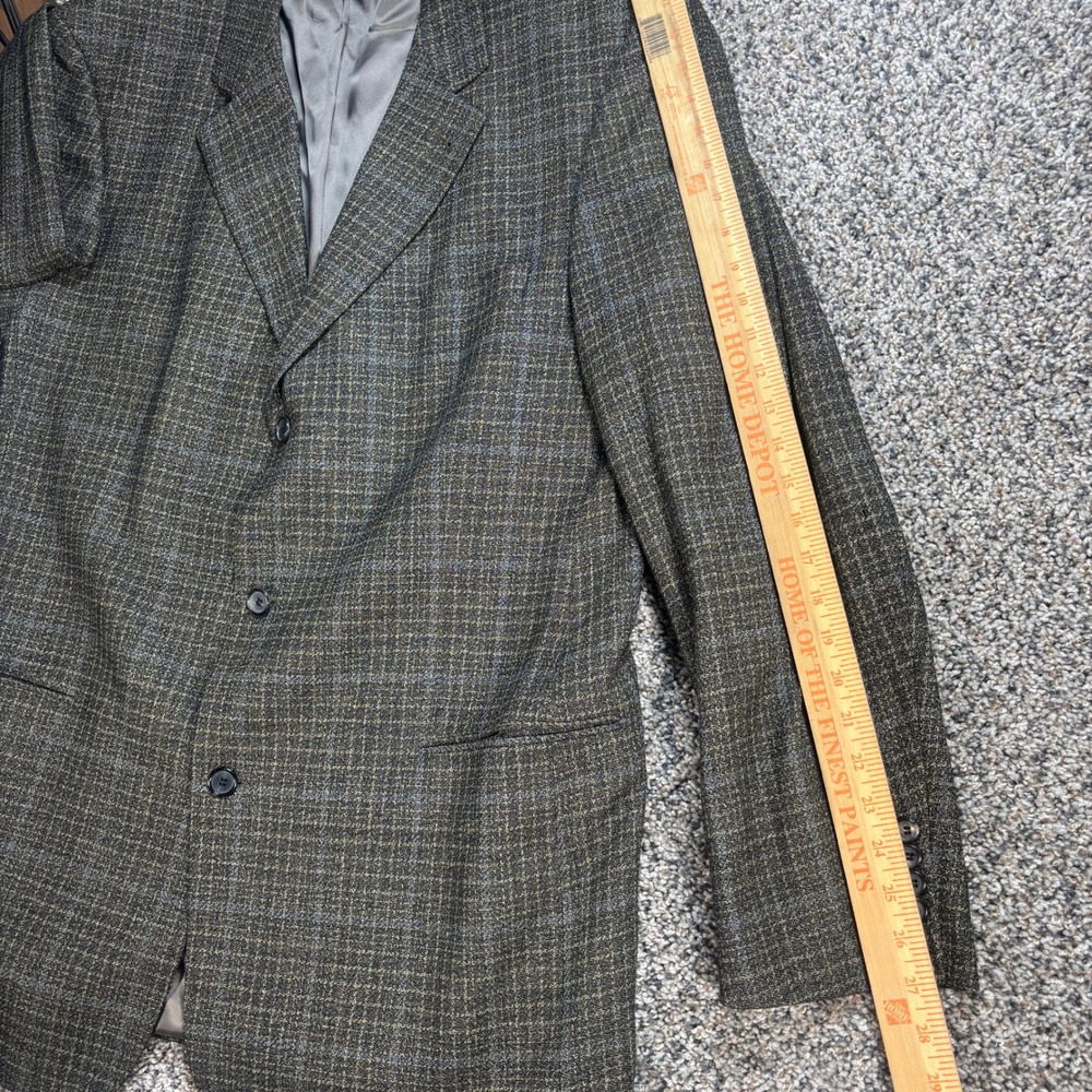 Hugo Boss Einstein Blazer Loro Piana Virgin Wool Plaid Sport Coat Men's 46L USA - Picture 10 of 11